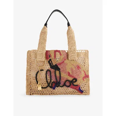 Chloé Womens Chloe Summer Banana East-west Raffia Tote Bag In Multi