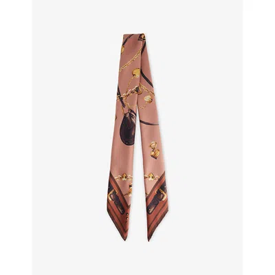 Chloé Womens Multicolor Brown 1 Paddington Printed Silk Scarf