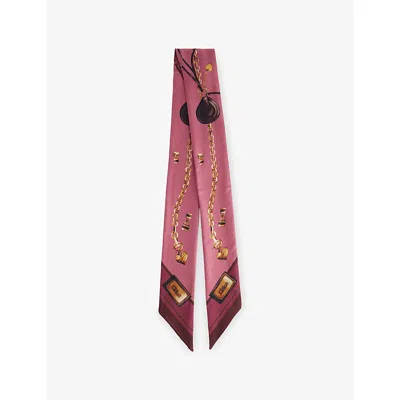 Chloé Womens Multicolor Pink 2 Paddington Printed Silk Scarf