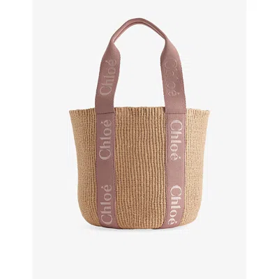 Chloé Womens Nougat Woody Large Paper Basket Bag In Brown
