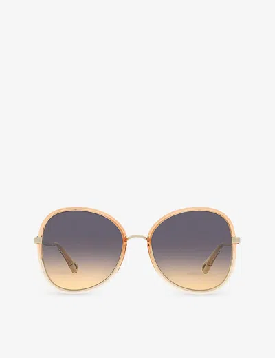 Chloé Chloe Womens Orange Ch0030s Butterfly-frame Acetate Sunglasses