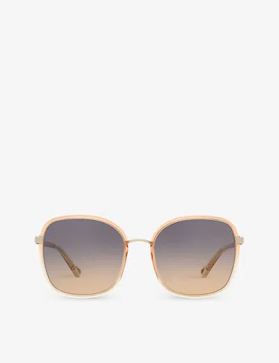 CHLOÉ WOMENS ORANGE CH0031S SQUARE-FRAME ACETATE SUNGLASSES