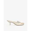 Chloé Womens Chloe Junie Leather And Pvc Heeled Sandals In White