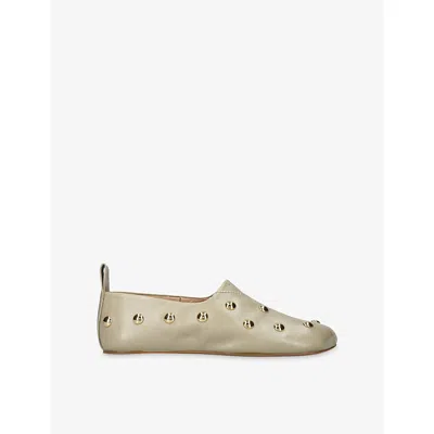 Chloé Womens Chloe Rita Stud Leather Flats In Green