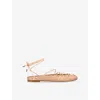 Chloé Chloe Women Light Pink Suede Chloe Ghillies Ballerinas In Brown
