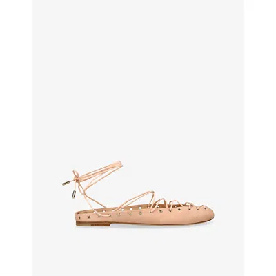 Chloé Womens Chloe Ghillies Leather Ballerina Flats