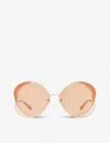 Chloé Ch0024s Gemma Metal And Acetate Butterfly-frame Sunglasses In Pink
