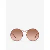 Chloé Chloe Womens Pink Ch0166s Round-frame Metal Sunglasses In Pink