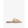Chloé Womens Pink Woody Canvas Sandals Eur 42/ 9 Uk In Pink