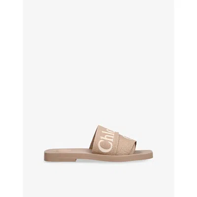 Chloé Womens Pink Woody Canvas Sandals Eur 42/ 9 Uk