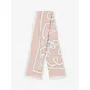 Chloé Womens Chloe Branded-print Cotton And Silk-blend Scarf In Pink/beige