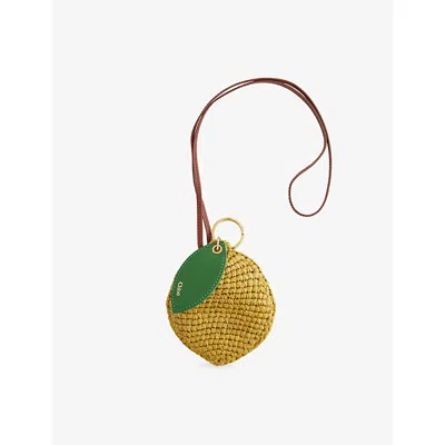 Chloé Womens Radiant Yellow Lemon Raffia Bag Charm