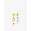 Chloé Womens Vintage Gold Shell-motif Pendant Brass Earrings In Vintage Gold