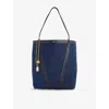 Chloé Womens Submarine Blue Spin Medium Denim And Leather Tote Bag