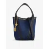 Chloé Womens Submarine Blue Spin Small Denim And Leather Tote Bag