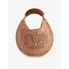 Chloé Woven Raffia Hobo Bag With Leather Accents In Neutral