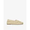 Chloé Womens Chloe Isla Logo-embossed Crochet Espadrilles In Tan