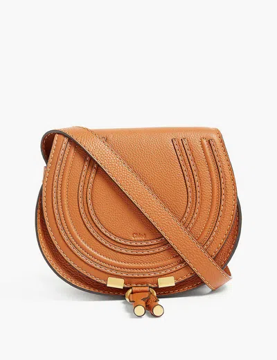Chloé Small Marcie Leather Crossbody Bag In Tan