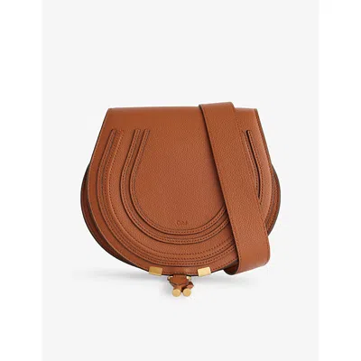 Chloé Womens Tan Marcie Medium Leather Cross-body Bag