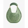 Chloé Womens Tea Leaf Green Woven Top-handle Raffia Bag In Tea Leaf Green