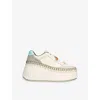 Chloé Nama Patchwork Suede-trimmed Leather Platform Sneakers In Multi