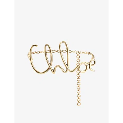 CHLOÉ WOMENS VINTAGE GOLD ICONIC BRASS BELT