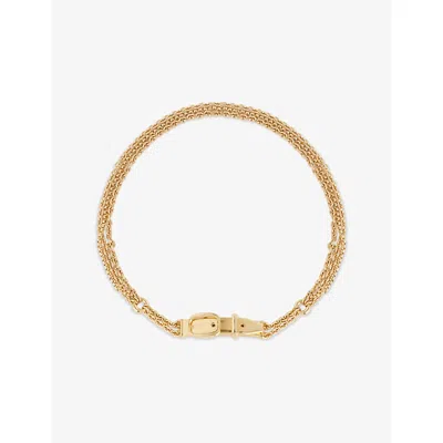 Chloé Womens Vintage Gold Triple Chain Brass Necklace