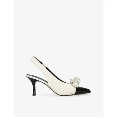 Chloé Womens White Alba Sling-back Leather Heeled Courts Eur 39 / 6 Uk