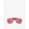 Chloé Womens Ch0212s Pilot-frame Acetate Sunglasses White In Pink