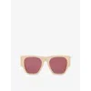 Chloé Womens Ch0233s Square-frame Acetate Sunglasses White In White