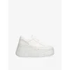 Chloé Chloe Nama Panelled Leather Flatform Sneakers In White