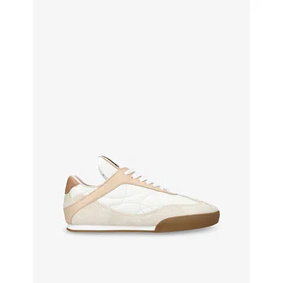 CHLOÉ WOMENS WHITE/OTH KICK BRAND-PATCH LEATHER LOW-TOP TRAINERS EUR 37 / 4 UK