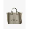 Chloé Womens Winter Ivy Small Carry Canvas Tote Bag In Gray