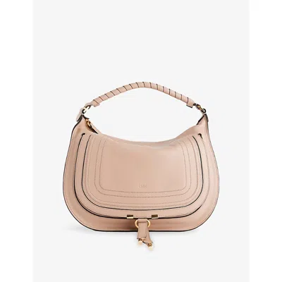 Chloé Womens Woodsmoke Marcie Large Leather Hobo Bag In Gray