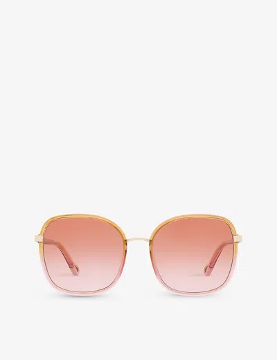 Chloé Chloe Womens Yellow Ch0031s Square-frame Acetate Sunglasses