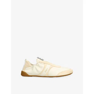 Chloé Womens Yellow Kick Woven And Suede Trainers Eur 38/5 Uk