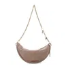Chloé Crescent-shaped Shoulder Bag In Soft Suede Calf Leather In Brown