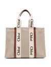 Chloé Large Woody Logo-print Tote Bag In Brown