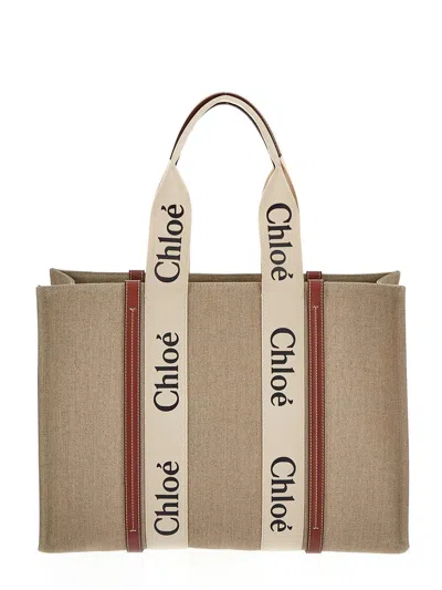 Chloé Woody Bag In Beige
