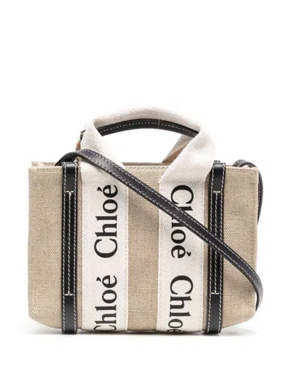 Chloé Woody Bag In J White Blue