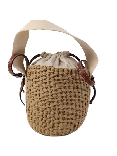 Pre-owned Chloé Woody Basket Bag In Neutral