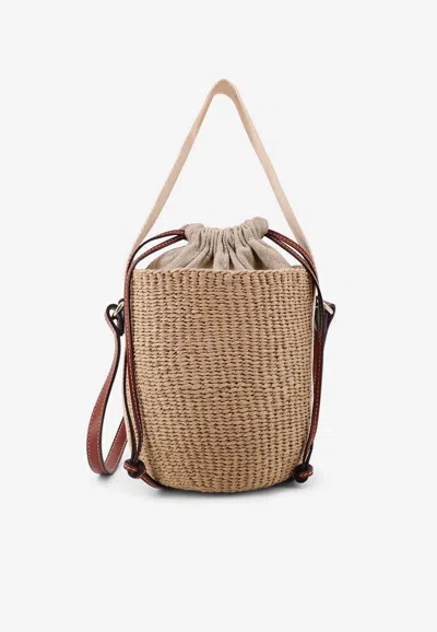 Chloé Woody Basket Bucket Bag In Neutral