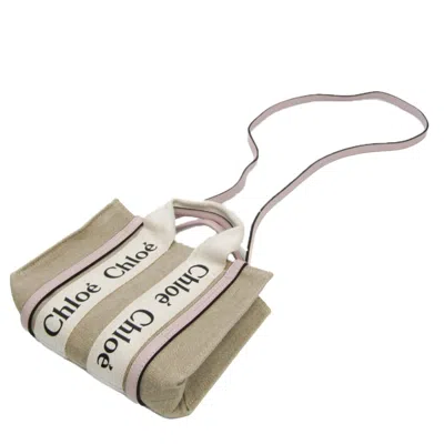 Pre-owned Chloé Woody Beige Canvas Tote Bag ()