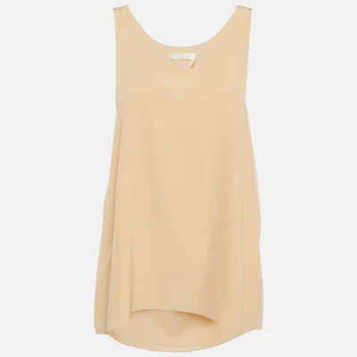 Pre-owned Chloé Woody Beige Silk Sleeveless Top M