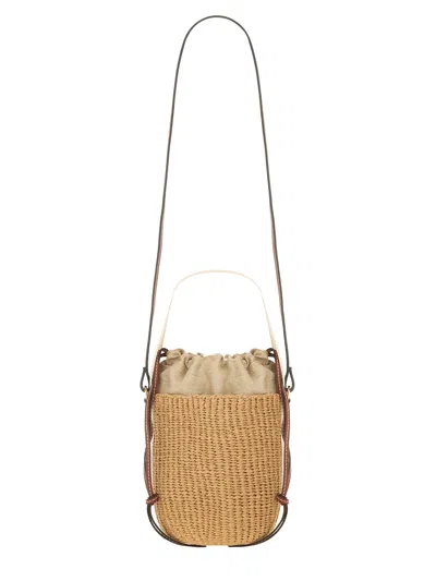 Chloé "woody" Bucket Bag In Sand