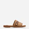 Chloé Tan Woody Sandals In Dark Tan