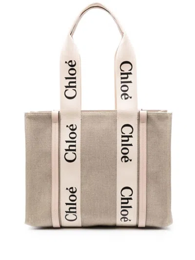 Chloé Chloè Woody Canvas Medium Tote