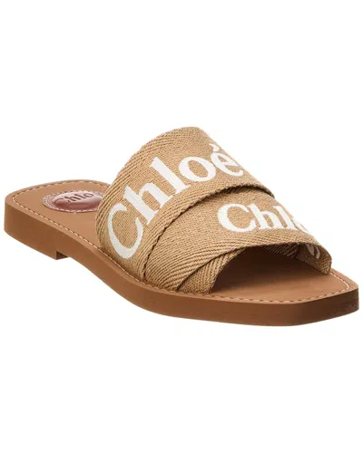 Chloé Woody Slide Sandal In Beige