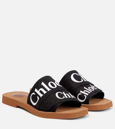 CHLOÉ WOODY CANVAS SLIDES,P00433728