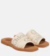 Chloé Logo Woody Flat Mules In Blushy Beige
